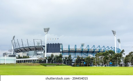 MELBOURNE, AUSTRALIA - JUNE 5, 2014: The Melbourne Cricket Ground In Victoria, Australia. The MCG Is The Largest Sports Stadium In Australia.