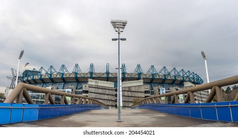 MELBOURNE, AUSTRALIA - JUNE 5, 2014: The Melbourne Cricket Ground in Victoria, Australia. The MCG is the largest sports stadium in Australia.