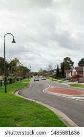 Melbourne, Australia - May 13, 2018: Residential Street In A New Housing Estate In Berwick, In The City Of Casey In The Outer South-eastern Suburbs Of Melbourne