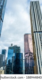 Melbourne, Australia - May 13, 2019: View Of The Modern Melbourne Skyline From An Elevated Vantage Point. Modern High-rise Buildings Dwarf The Institute. In Central Business District (CBD).