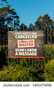 Melbourne, Australia - May 18, 2019: Liberal Party Posters At The Polling Place At Mallauna College In Mitcham In The Eastern Suburban Electorate Of Deakin.