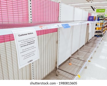 Melbourne, Australia - May 27, 2021: Victorian State Government Announces A 'circuit Breaker' Lockdown For 7 Days, Which Results In Panic Buying At Supermarkets Across Victoria.