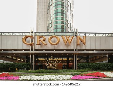 MELBOURNE, AUSTRALIA: Melbourne's Crown Casino Towers, Part Of The Crown Melbourne Casino And Entertainment Complex As Seen On January 17, 2019