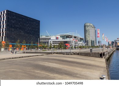 Melbourne, Australia, November 2012 -Etihad Stadium, Also Known As Docklands Stadium, Is An Australian Football League Stadium And Concert Venue With A Retractable Roof.