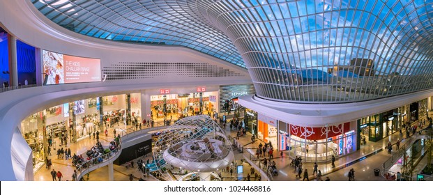 Melbourne, Australia - Oct 22, 2016: New wing of the Chadstone shopping centre, the largest shopping centre in Australia