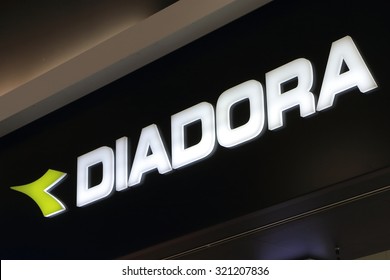 MELBOURNE AUSTRALIA - SEPTEMBER 26, 2015: Diadora sports fashion company. Diadora is an Italian sports clothing manufacturer founded in 1948.

