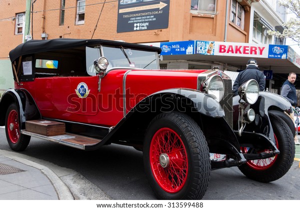 MELBOURNE / AUSTRALIA - SEPTEMBER 5 2015:\
Hampton Street Fathers Day Car Show - A selection of vintage and\
classic European cars from all over the world to celebrate Fathers\
Day in Hampton,\
Melbourne.