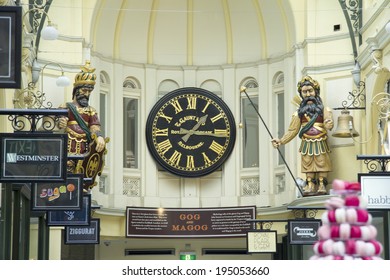 Melbourne, Australia-March 18th 2013: Clock In Royal Arcade. The Arcade Was Designed By Charles Webb And Constructed In 1869.