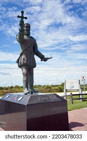 Melbourne Beach, Florida USA - September 17, 2022: Juan Ponce De Leon Statue At Landing Site.                          