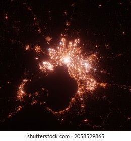 Melbourne City Lights Map Top View Stock Photo 2058529865 | Shutterstock