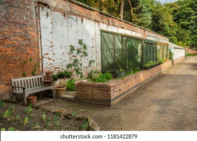 MELBOURNE, DERBYSHIRE, UK- SEPTEMBER, 2018: Melbourne Hall and 18th Century gardens- the kitchen garden. A visitor attraction in the East Midlands - Shutterstock ID 1181422879