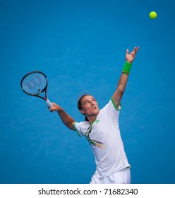 MELBOURNE - JANUARY 26: Alexandr Dolgopolov Of Ukraine In Action In The Australian Open On January 26, 2011 In Melbourne, Australia.