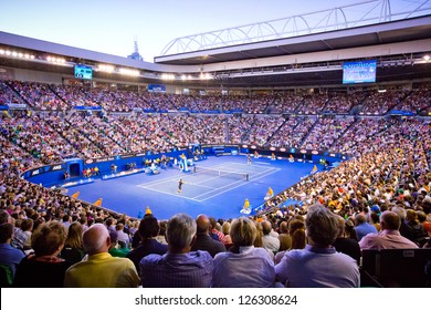 MELBOURNE - JANUARY 27: Crowd t Rod Laver Arena during the 2013 Australian Open Mens Championship Final on January 27, 2013 in Melbourne, Australia.