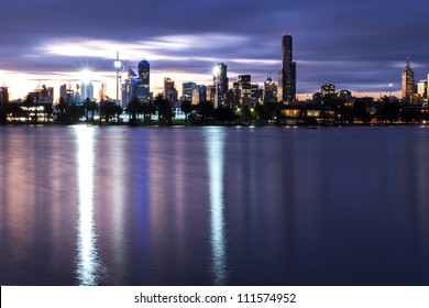 Melbourne At Night From Albert Park