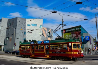 Melbourne, VIC / Australia - February 03 2015: Tram Network, The Public Transport In Melbourne