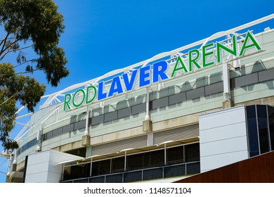 Melbourne, VIC / Australia - January 19 2015: Sign of Rod Laver Arena