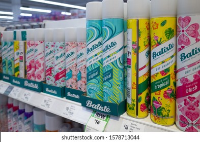 Melbourne, VIC/Australia-Oct 16th 2019: Some Batiste dry shampoos on supermarket shelf. 