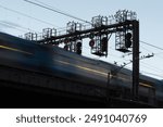 Melbourne, Victoria, Australia, 20 July 2019 : Side view Metro Trains, traveling through Melbourne