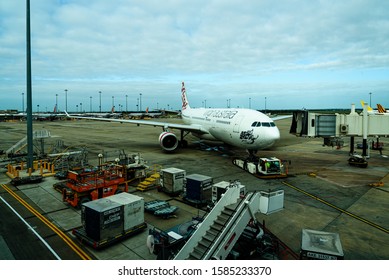 Melbourne, Victoria, Australia- 28 September 2019: Virgin Australia Plane At Melbourne Airport.