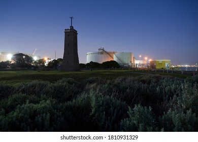 Melbourne, Victoria / Australia - Apr 13 2017:  The timeball tower at Point Gellibrand in Williamstown, Melbourne, at twilight.  Originally built as a lighthouse in 1849.