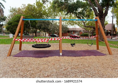 Melbourne, Victoria / Australia - April 1 2020: Playground In Caulfield East Closed Due To Coronavirus Pandemic.