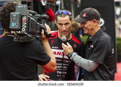 MELBOURNE, VICTORIA, AUSTRALIA - MARCH 23, 2014 - Ironman veteran Craig Alexander of Australia i interviewed on March 23, 2014. This is Alexanders final Ironman.
