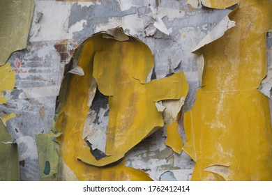 Melbourne, Victoria, Australia. May 21, 2020. Close-up Of Damaged Billboard.