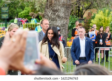 Melbourne, Victoria / Australia - October 18 2018: Meghan Markle, The Duchess Of Sussex During The Australian Royal Tour