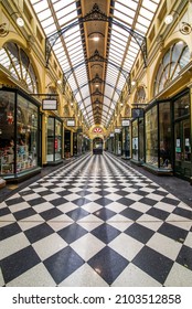 Melbourne, Victoria, Australia - October 2021: Royal Arcade, dating from 1870, is the oldest of Melbourne's many Victorian-era arcades, full of boutique shops.