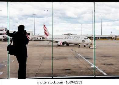 MELBOURNE, VICTORIA/AUSTRALIA, MARCH 17TH: Image Of A Virgin Australia Passenger Airliner Taxiing At Melbourne Airport On 17th March, 2014 In Melbourne