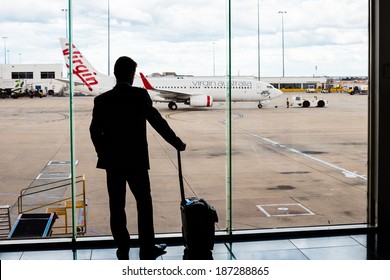 MELBOURNE, VICTORIA/AUSTRALIA, MARCH 17TH: Image Of A Virgin Australia Passenger Airliner Taxiing At Melbourne Airport On 17th March, 2014 In Melbourne