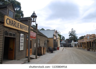 Melbourne/Australia_May 29 2017: Ballarat Is In Sovereign Hill, A Replica Gold Rush Town With 1850s Streets, Shops And Mines. A Thriving Hub Of Contemporary Arts, Events,food & Wine.