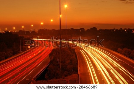 Melbourne's Eastern freeway by night