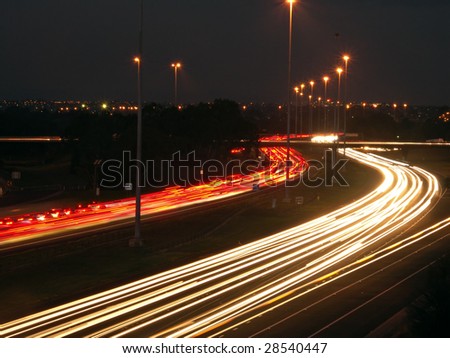 Melbourne's Eastern freeway by night