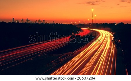 Melbourne's Eastern freeway by night