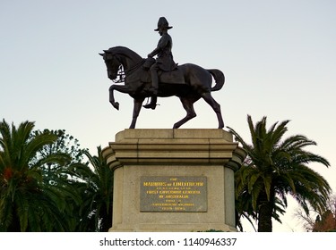 Melbourne/VIC/Australia - July 22 2018: Man Riding Horse As First Governor General Of Australia