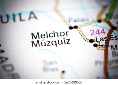 Melchor Muzquiz. Mexico On A Map