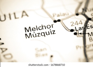 Melchor Muzquiz. Mexico On A Map