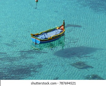 Mellieha, Malta / Malta - November 2017: Boat in water near Mellieha - Shutterstock ID 787694521