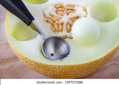 Melon Baller And Fruit Close Up