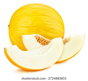 Melon fruit isolate. Melon on white. Melon clipping path. High End Retouching 
