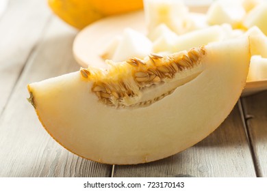 melon on table