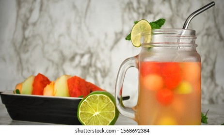 Melon Party Punch Drink With Fruits