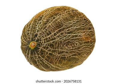 Melon Piel De Sapo, close up of juicy fruit on white background