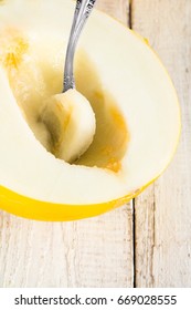 Melon and spoon
