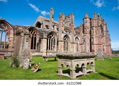 Melrose Abbey Cemetery Scotland.