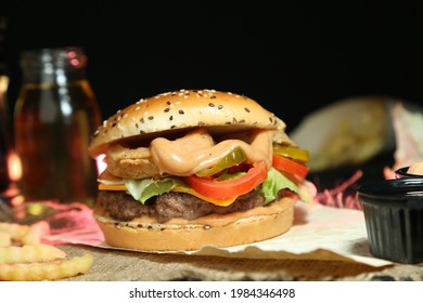 Melt Cheese Tomato Buger With Chicken 