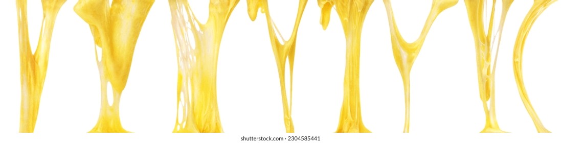 melted cheese set isolated on white background