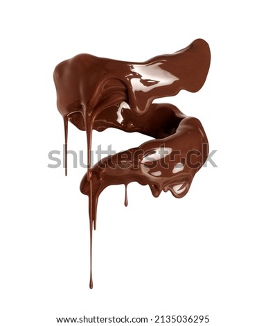 Melted chocolate with dripping drops in a swirling shape 