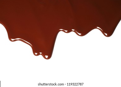 Melted Chocolate Dripping On White Background Stock Photo 120665953 ...